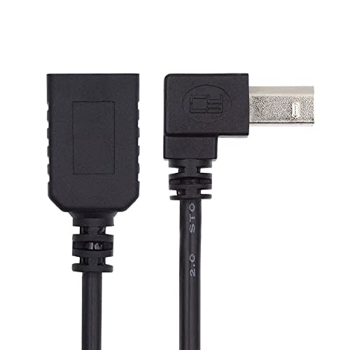 xiwai 90 Derece Yukarı Açılı 20cm USB 2.0 Tip B Erkek Kadın Uzatma Kablosu Yazıcı Tarayıcı için Disk