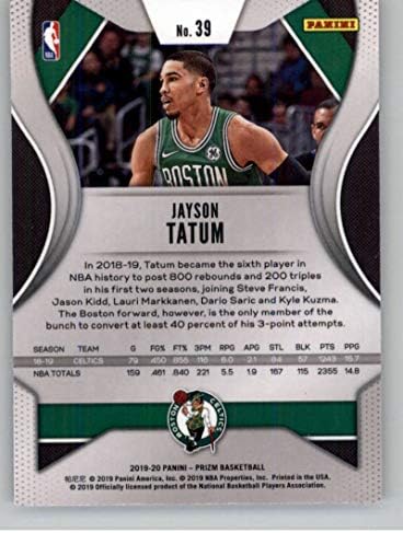 2019-20 Panini Prizm 39 Jayson Tatum Boston Celtics NBA Basketbol Ticaret Kartı