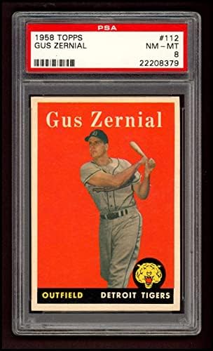1958 Topps 112 Gus Zernial Detroit Kaplanları (Beyzbol Kartı) PSA PSA 8.00 Kaplanlar