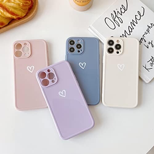 ZTOFERA TPU Kılıf iPhone 14 Pro, temizle Sevimli Glitter Parlak Yumuşak İnce Case Arka ile Basit Kalp Desen, İşık-Wight