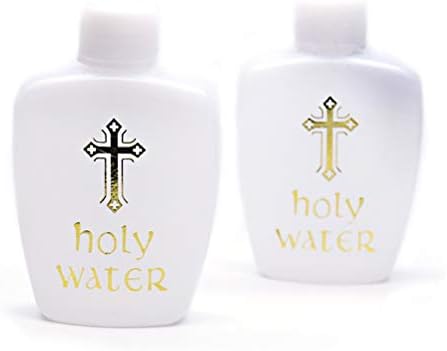 Qıngsı 20 Adet 60ml Kutsal Su Şişeleri Plastik Kutsal su deposu Kutsal Su Boş Kaplar Altın Haç Katolik Hıristiyan
