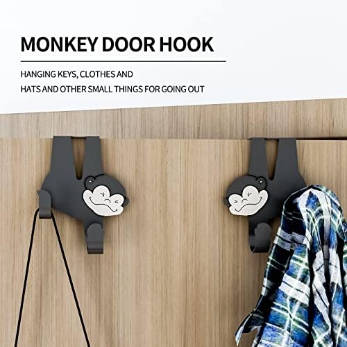 DRKUN ceket askısı Üzerinde Kapı Kanca Karikatür Maymun Tarzı Siyah Kanca 2 Adet Yatak Odası, Kapı, Banyo
