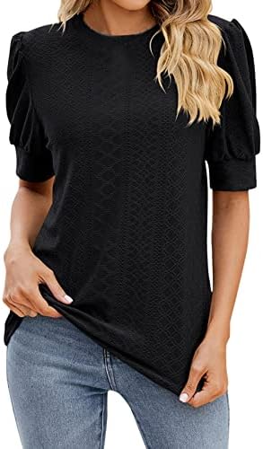 MIASHUI Rahat T Shirt Kadınlar için kadın Yaz Bluzlar Moda O Boyun Zarif Ofis Gömlek Casual Uzun Kollu Spandex