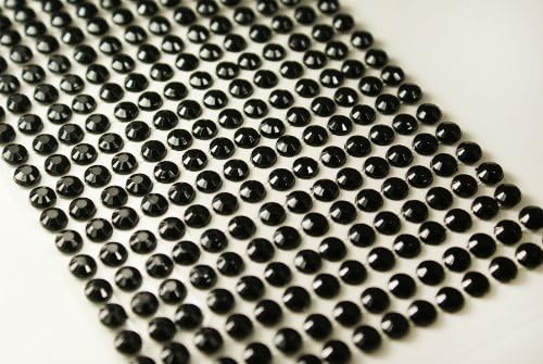 6mm Siyah Yuvarlak 504 Adet Kendinden Yapışkanlı yapay elmas çıkartmalar Araba Mobil Pc Dekorasyon için