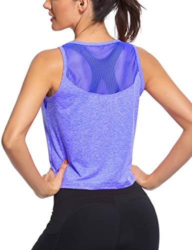 Kırpılmış Egzersiz Üstleri Kadınlar için Örgü Geri Bayan Egzersiz Üstleri Flowy Kırpma Yoga Gömlek Koşu Tankı Üstleri…