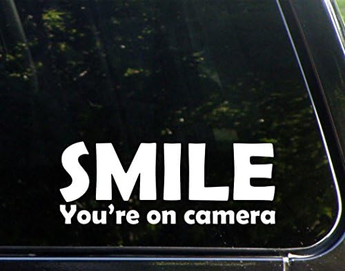 Kameradasınız Gülümseyin-9 x 3-1/4 - Pencereler, Arabalar, Kamyonlar, Dizüstü Bilgisayarlar vb.İçin Vinil Kalıp Kesim
