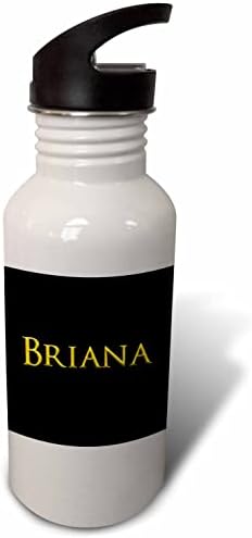 ABD'de 3dRose Briana Popüler Kız Bebek Adı. Siyah Tılsımlı Sarı - Su Şişeleri (wb-361722-2)