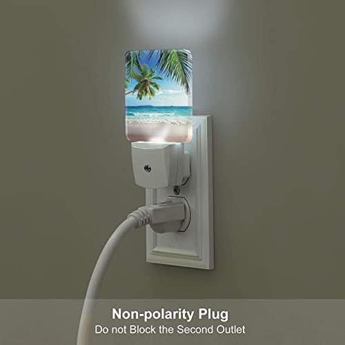 Zeraoke Palmiye Ağacı Hawaii Plaj Gece lambası 2 Set Plug-in Sensörlü led ışık, Otomatik Sensör Alacakaranlıktan