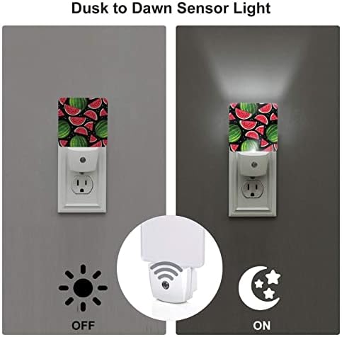 Zeraoke karpuz gece lambası 2 Set Plug-in sensör Led ışık, Otomatik sensör alacakaranlıktan Şafağa gece ışıkları