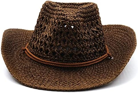 WYFDP batı kovboy şapkası Erkek Panama Açık Yaz Plaj Kap Kadın Sombrero Geniş Ağızlı Erkek hasır güneş şapkası