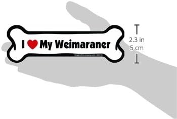 Bu Kemik Araba Mıknatısını Hayal Edin, Weimaraner'ımı Seviyorum, 2 inç x 7 inç