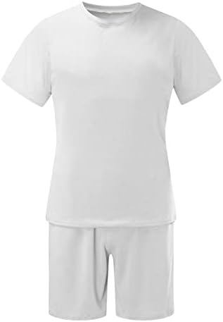 Ymosrh erkek T Shirt Rahat Kas Kısa Kollu Tee Gömlek ve Klasik Fit Spor şort takımı Eşofman T-Shirt