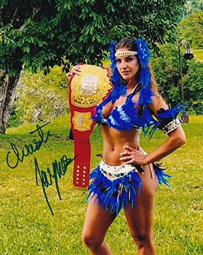 Christi Jaynes İmzalı 8x10 Fotoğraf NWA CJ Lucha Libre AAA AEW Impact Wrestling 1-İmzalı Futbol Fotoğrafları