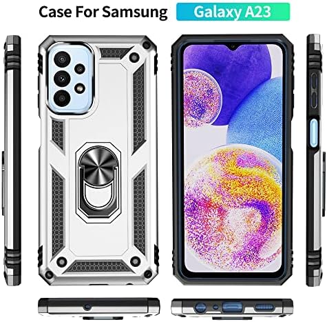 Telefon Kılıfı Kapak Samsung Galaxy A23 Kılıf ile Uyumlu Manyetik Tutucu Kılıflı Cep Telefonu, Ağır Darbeye Dayanıklı