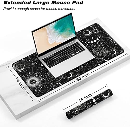 Atufsuat Genişletilmiş Oyun Mouse Pad, XXL Büyük Masa Pedi 30 x 14 inç, Büyük Bilgisayar Klavye Mousepad, Dikişli