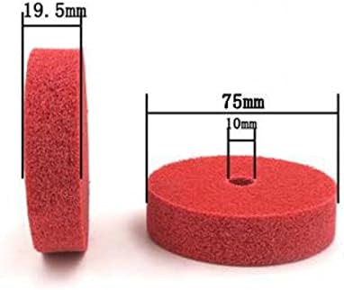 AVKART 75mm Naylon Fiber Parlatma Parlatıcı tampon tampon taşlama diski Tekerlek Aşındırıcı Aracı (Renk: Kırmızı)