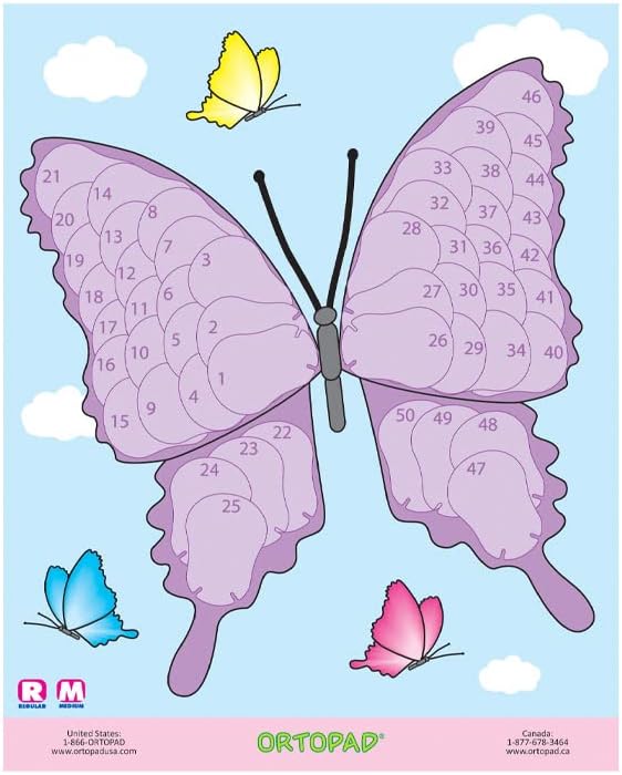 Ortopad ® Girls Reward Poster Paketi, 3 poster, Kalpler / Kale / Kelebek içerir
