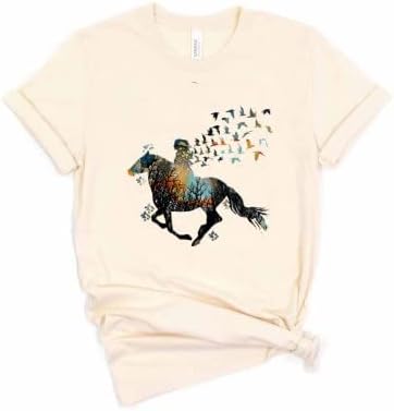 At Gömlek Kadınlar için Batı Cowgirl Gömlek Vintage At Grafik Tees At Hediyeler Kızlar için Gömlek Tatil Tops