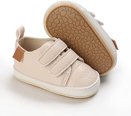 AMSDAMA Erkek Bebek Ayakkabı Bebek Yumuşak ve Hafif Pamuk Taban PU Yumuşak Deri Kenar Sneakers Flats Toddler