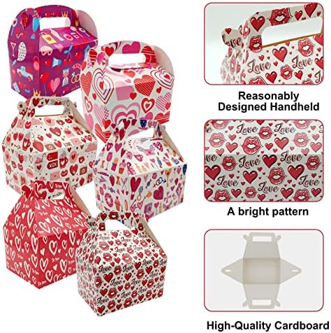 12 ADET sevgililer Günü Tedavi Kutuları Kalp için Goody Çerez Tutucu Kalp Etiketleri, Cupcake Kutuları Çerez Kutuları
