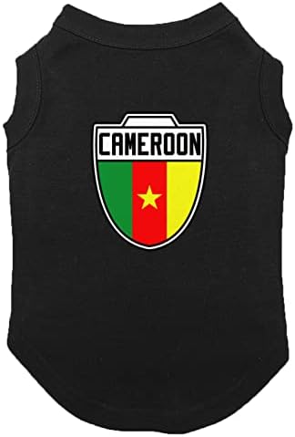 Kamerun Futbol Arması-Country Futbol Köpek Forması (Siyah, X-Küçük)