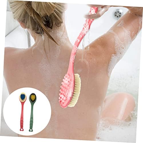 Saplı Healeved 6 Adet Banyo Banyo Temizleyici Fırça Vücut Exfoliator Fırça Silikon Bulaşık Süngeri Geri Exfoliator