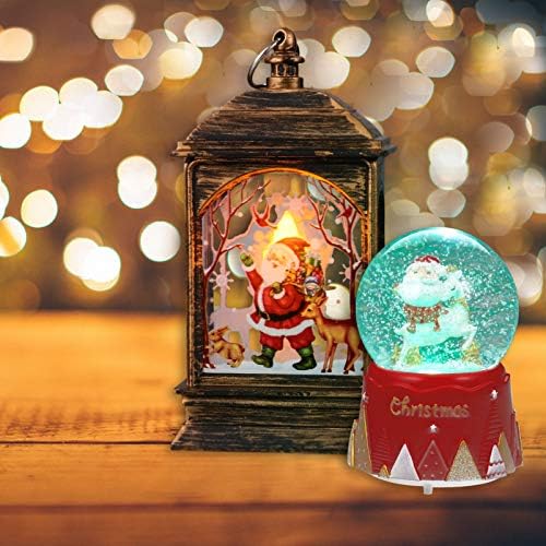 VALİCLUD Noel Süsler 3D Kristal Müzik kutusu gece lambası Santa Desen Dönen kar küresi Noel su küresi Hediyeler için