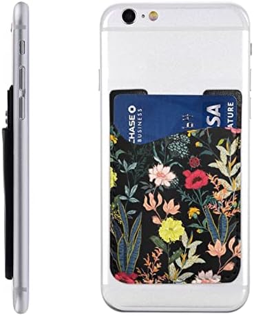 Renkli Boho Çiçek telefon kartı Tutucu Pu Deri Kredi Kartı Kimlik Kılıfı 3m Yapıştırıcı Kollu Tüm Akıllı Telefonlar