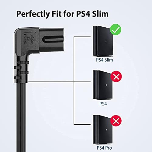 2 Paket Yükseltilmiş L Şeklinde AC Güç Kablosu Sony PS4 Slim, PS3 Slim, PS3 Süper Slim, PS5, Xbox One X/S, Xbox Serisi