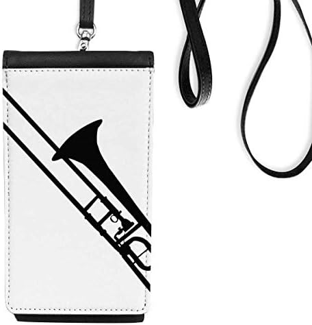 Trombon Klasik müzik enstrümanı Desen Telefon cüzdan Asılı Cep Kılıfı Siyah Cep
