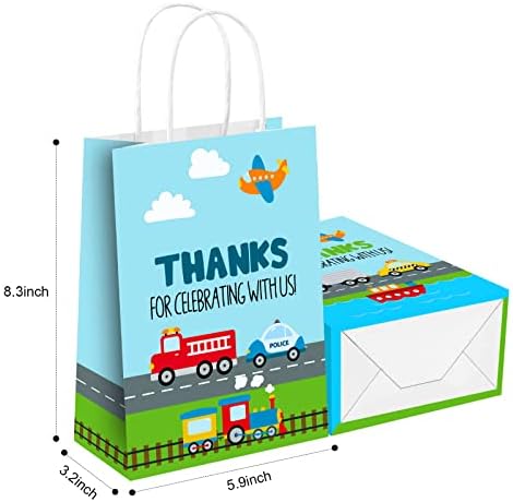 KERINGO 16 PCS Parti Çanta için Ulaşım Parti Iyilik Çanta için Ulaşım Parti Çanta Hediye ikram çantaları Kağıt Goody