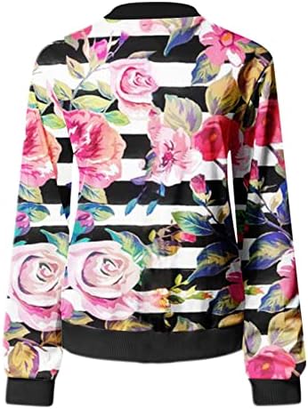 Pamuk Ceket Bayan Çiçek Yumuşak Zip Uzun Kollu Bluz Yuvarlak Boyun Konfor Güz Kulübü Şık Ceket Kadın Uzun Moda Gömlek