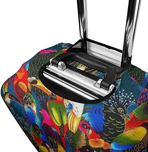 Papağan Parti Baskılı Komik Seyahat Bagaj Kapağı Elastik Anti-Scratch Bavul Yıkanabilir Bagaj Koruyucu