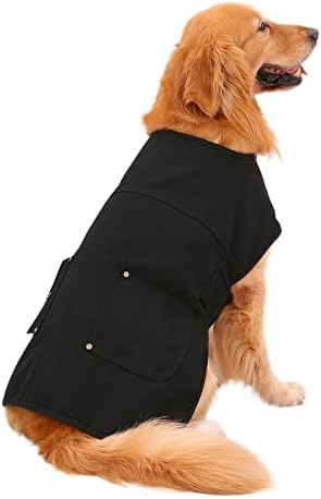 HDE Tuval Köpek Yelek Su Geçirmez Ceket Soğuk Hava Mont S-XL Köpekler için Siyah-XL