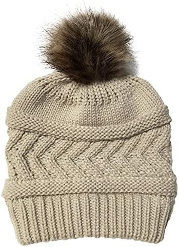 Peluş Şapka Kadınlar için Klasik Moda Tıknaz Şapka Örgü Bere Tilki Şapka Yıkanabilir Açık Şapka Kar Kayak Kafatası