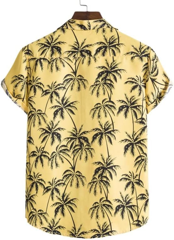 JYDQM 2 Parça Tatil Takım Elbise erkek havai gömleği Takım Elbise Kısa Kollu Baskılı Casual Düğme Aşağı Gömlek plaj