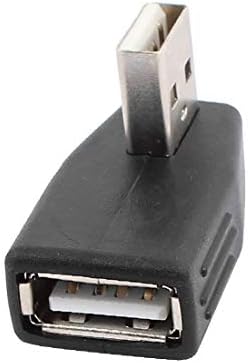 Yeni Lon0167 90 Derece Özellikli USB 2.0 A güvenilir etkinlik M / F Erkek Dişi Açılı Konnektör Adaptörü Sol Siyah