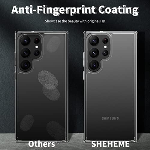 sheheme [5 in 1 Samsung Galaxy S23 Ultra Kılıf, 2 HD Ekran Koruyucu ve 2 Kamera Lens Koruyucu, Darbeye Dayanıklı