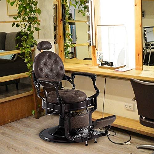BarberPub Ağır Metal Vintage berber Koltuğu Tüm Amaçlı Hidrolik Yaslanmak Salon Güzellik spa sandalyesi Şekillendirme