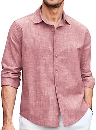 COOFANDY erkek Düzenli Fit Oxford Gömlek Uzun Kollu Düğme Aşağı İş Elbise Gömlek