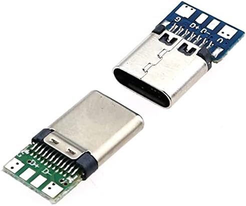 Teansic 20 Adet 24 pin USB 3.1 Tip C Erkek Dişi Fiş soketli konnektör ile PCB kartı (10 Adet Erkek + 10 Adet dişi