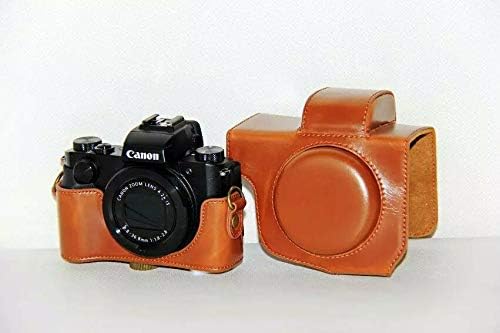 Koruyucu PU Deri Kamera Çantası, Canon POWERSHOT G5X G5 X için Çanta