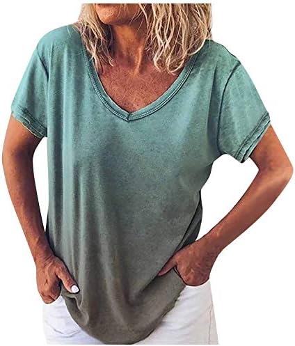 Hafif Moda Rahat Kısa Kollu Yaz Kare Boyun Artı Boyutu Sevimli Baskılı Tişörtü Kadın Gömlek