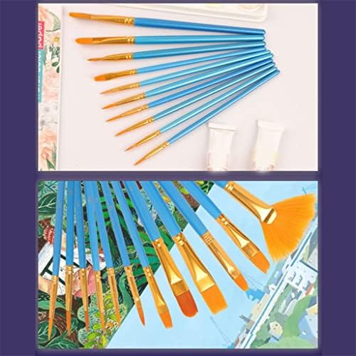 CXDTBH 12 Adet İnci Mavi Çubuk Boyama Suluboya Kalem Seti Naylon Fan Yağlı Boya Fırçası DIY Akrilik Boya Fırçası