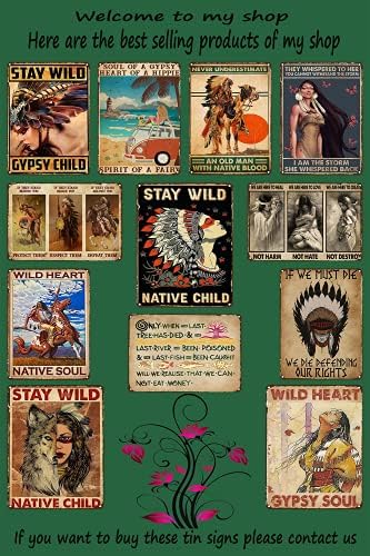 Vintage Kızılderili Baskı Vatan Güvenlik kızılderili Manzara Tabela Dekorasyon Vintage Chic Metal Poster Duvar Dekor