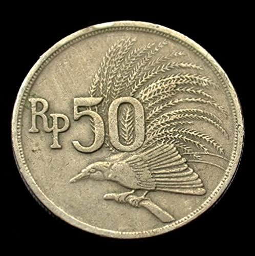 Endonezya Sikke 50 Rupisi 1971 KM35 Bliss Kuş Asya Yabancı Sikke 24mm