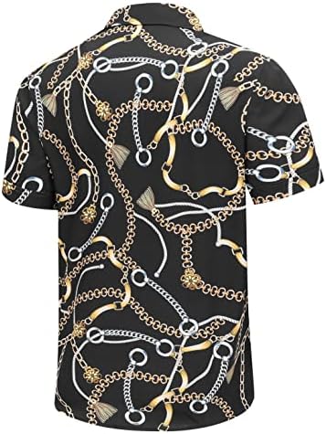 SheLucki Mens Hawaiian Gömlek Kısa Kollu Casual Düğme Aşağı Gömlek Yaz Tropikal Çiçek Plaj Gömlek