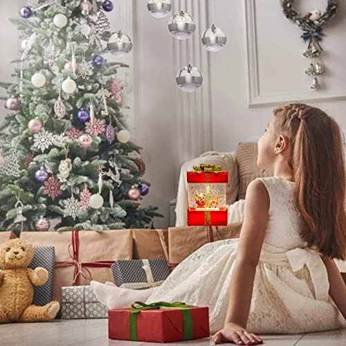 PEIDUO Noel kar küresi ışıklı fener Müzik kutuları ile animasyonlu, Noel Baba Işıltılı Fener Lamba fener Noel ev