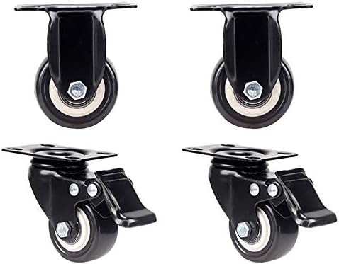 LXDZXY Sarhoş Tekerlek, 3 Lastik-360° Üst Plakalı ve Emniyetli Çift Kilitli Ağır Hizmetli, Her Biri Siyah Renkte
