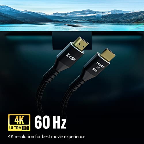 4K HDMI Kablosu 4 Fit (3'lü Paket), Ultra HD HDMI 2.0 Kablosu, Naylon Örgülü ve Altın Konektörler, 4K @ 60Hz, 2K,